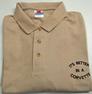 Corvette Golf Shirt - It's Better - Pebble